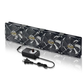4 x 120 mm Computer Fan with AC Plug, Brushless Axial Cooling Fan, AC 100V - 240V Speed Control Fan, for Cabinet Case Chassis Server Workstation Amplifier Greenhouse Cooling DIY(4)