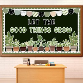 ZOiiWA Spring Potted Plant Bulletin Board Set Spring Greenery Classroom Bulletin Board Decoration Motivational Plant Cutouts Let The Good Things Grow Bulletin Board Kit for School Home Office Decor