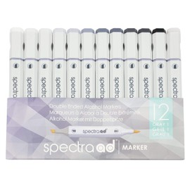 Spectra AD Marker Set of 12 - Grey One (Cool)