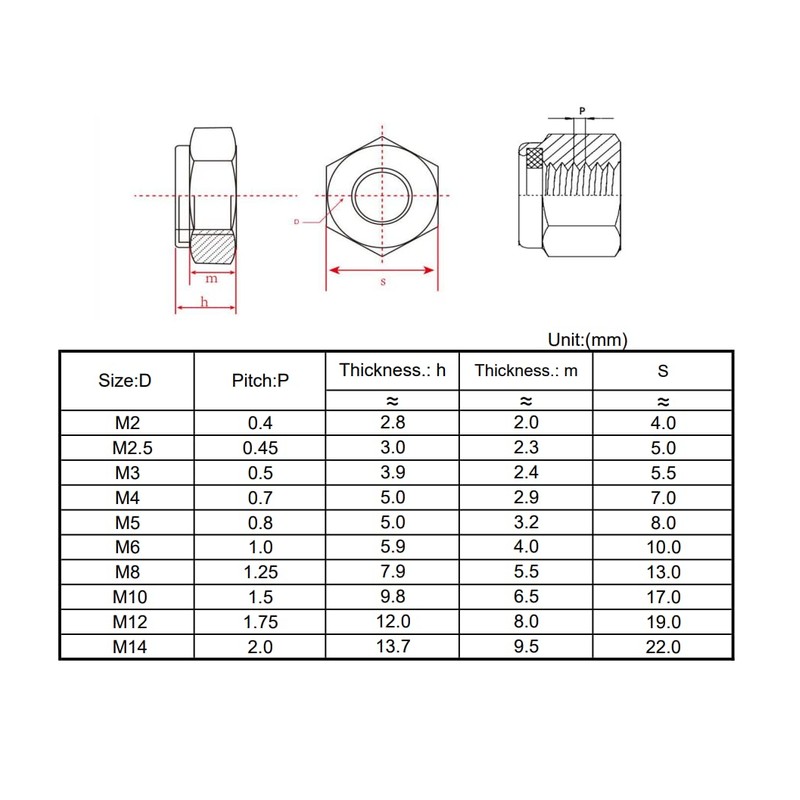 M8 304 Stainless Steel Nyloc Lock Nut,8mm Self Nylock Locking