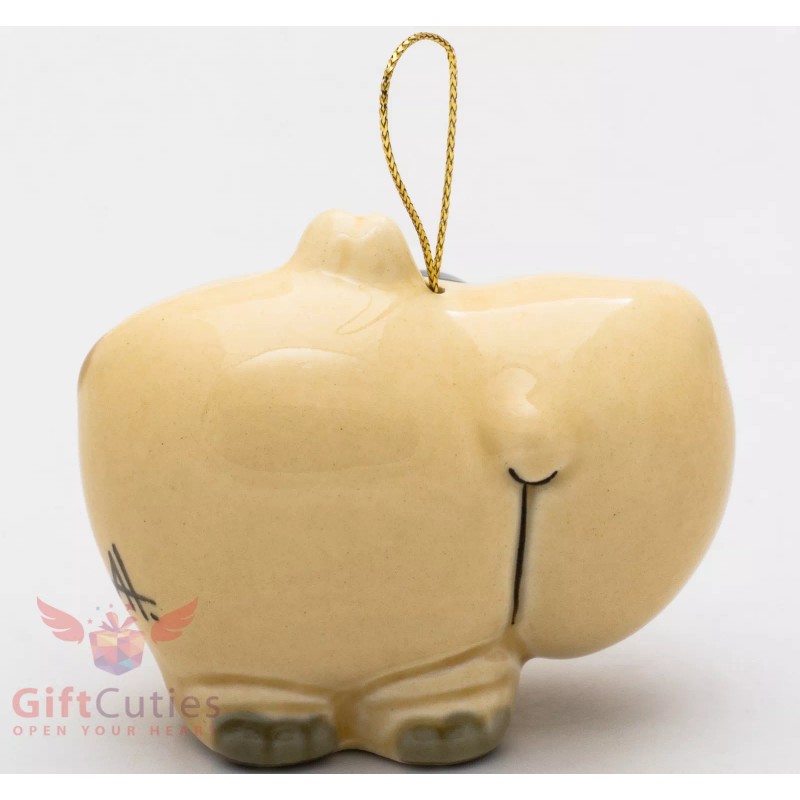 Porcelain Hippo Hippopotamus Christmas Tree ornament figurine toy handmade