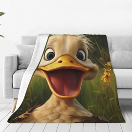 Turamurra Funny Duck Throw Blanket Super Soft Warm Animal Ducks Birthday Valentines Decorative Fleece Blankets for Bedding Car Sofa Couch Home All Season 50"X60"