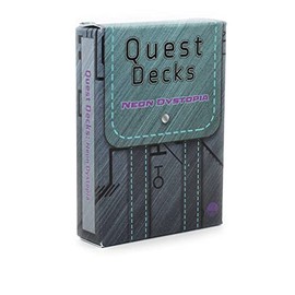 Dice Dungeons Quest Decks: Neon Dystopia | Sci-fi Cyberpunk Roleplaying Open-Ended Quest Prompt Cards