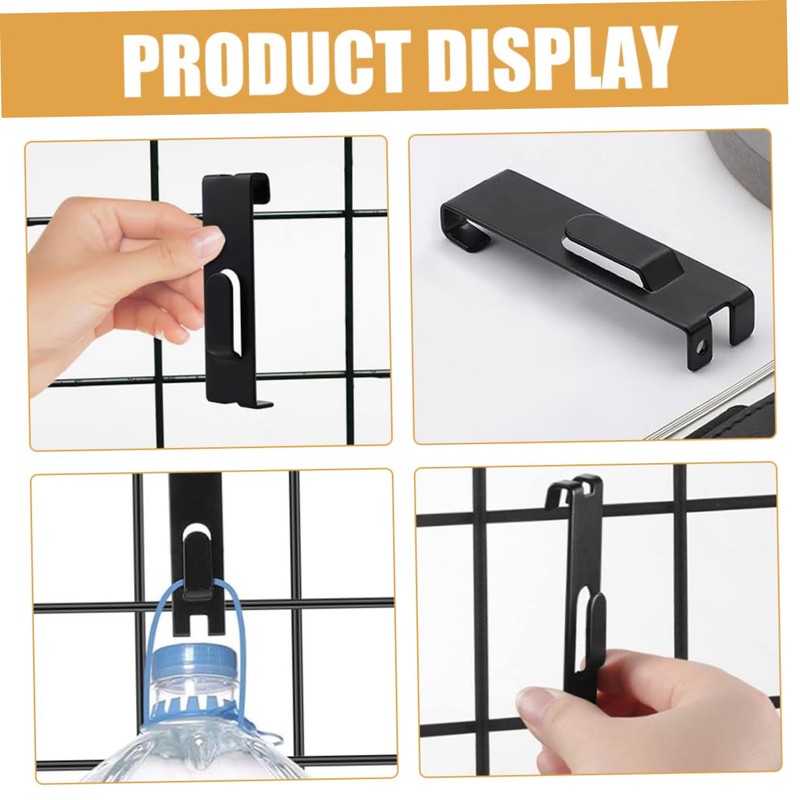 STOBAZA 10pcs Utility Hook Grid Wall Hangers Sturdy Metal Display