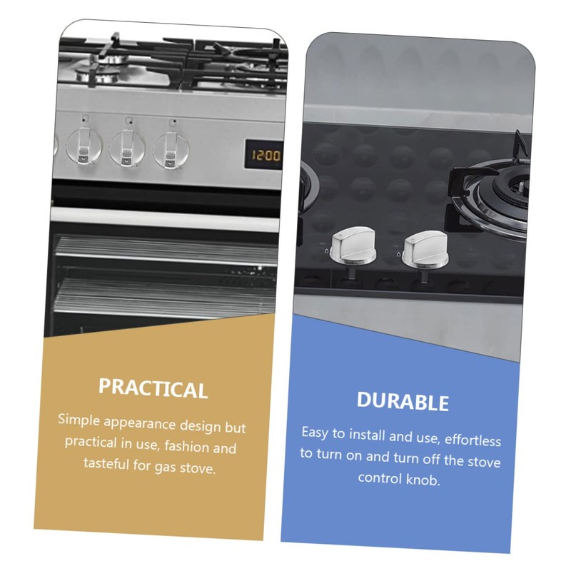 DOITOOL 8mm Diameter Gas Stove Knobs 6pcs Metal Knobs Replacement