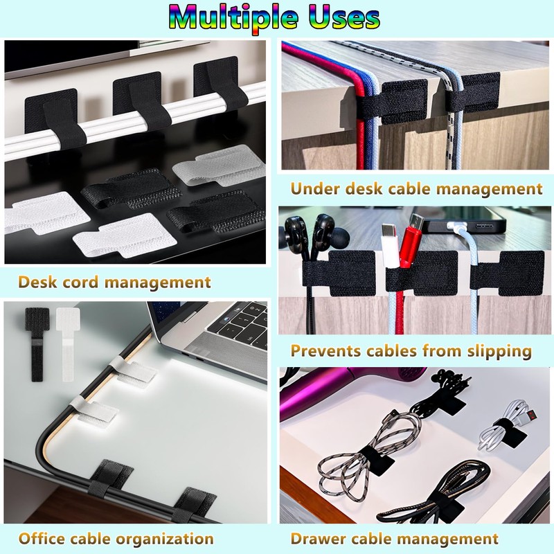 Desk Cable Management, Wire Organizers for Cords - Upgrade 48