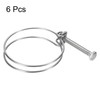 sourcing map 6Pcs Double Wire Hose Clamp, 78-85mm Adjustable Stainless