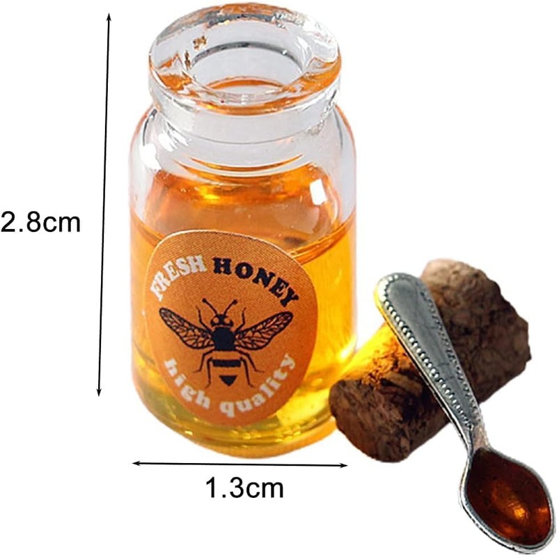 1 Set Resin Miniature Dollhouse Jam Set, Includes, Honey and