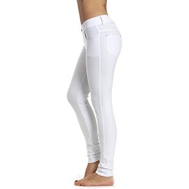 Prolific Health Women's Jean Look Jeggings Tights Slimming Many Colors Spandex Leggings Pants S-XXXL (XX-Large, White)