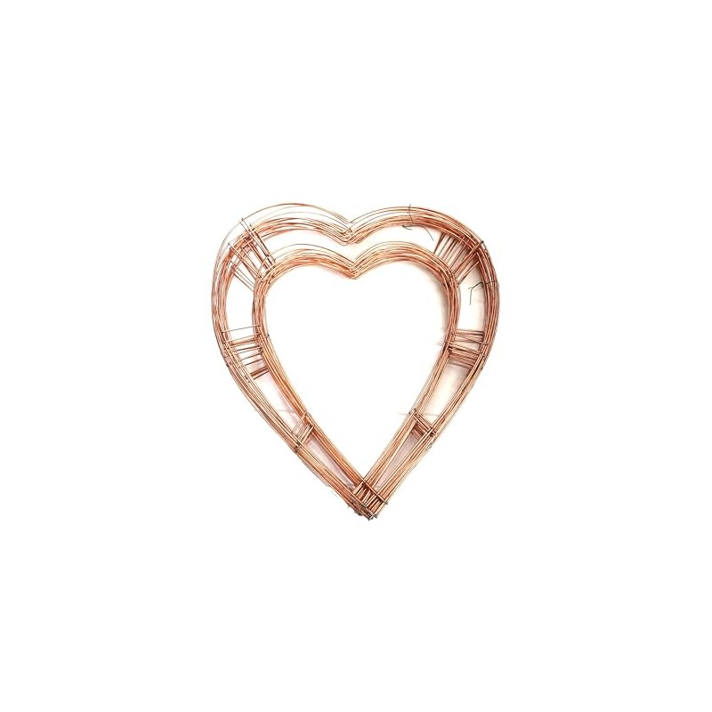 Wreath Heart Shaped Flat Wire Copper Frame - 12" -