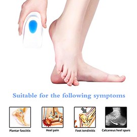 ZLMC Silicone Gel Heel Cups- Pair of Heel Cushion Shoe Inserts Plantar Fasciitis Inserts - Silicone Gel Heel Pads for Heel Pain, Bone Spur & Achilles Pain (Blue)