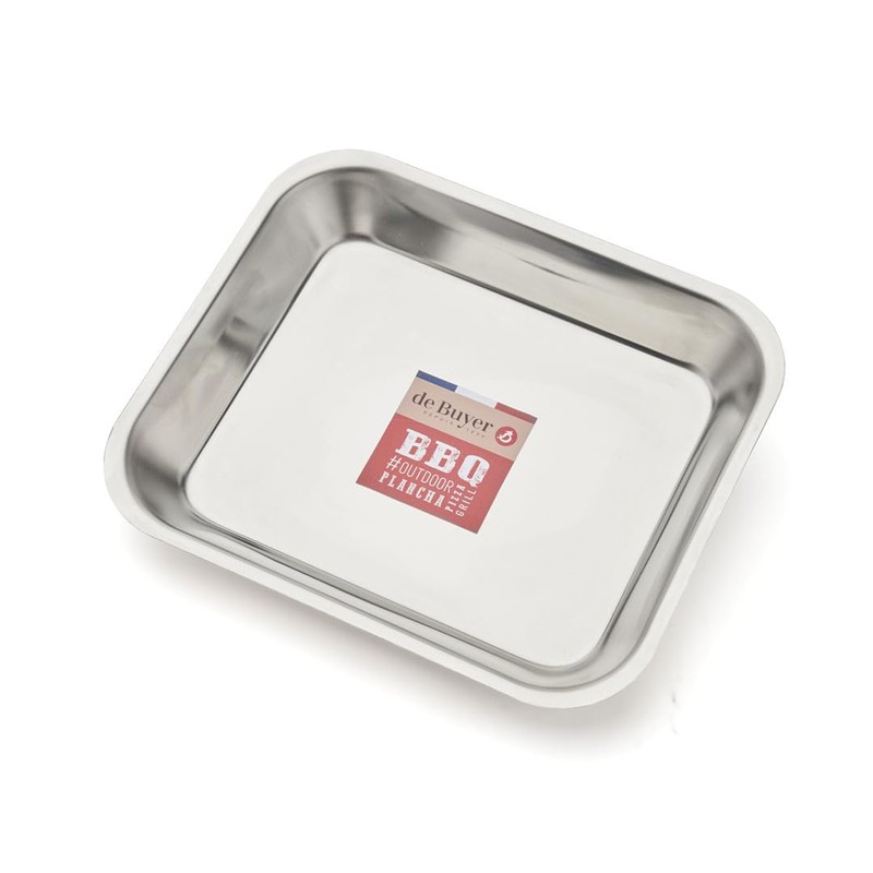 Marinating Plate, Stainless Steel, 30 x 25 x 4.3 cm