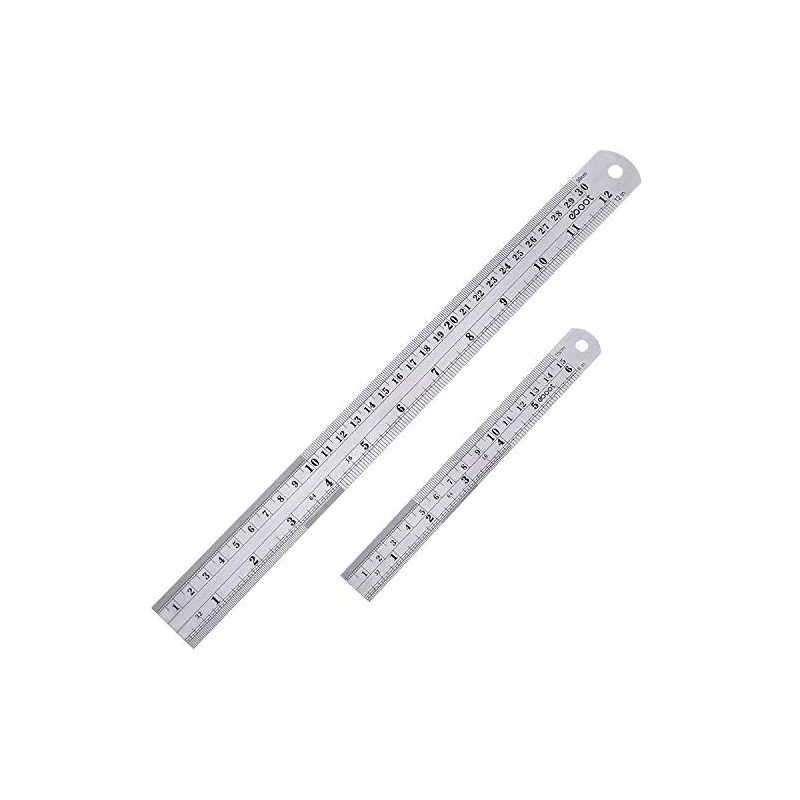 Stainless Steel Ruler 12 Inch and 6 Inch Metal Rule