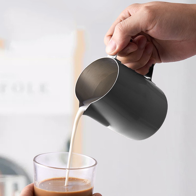 Milk Frothing Pitcher 500ml 304 Stainless Steel Milk Jug Beveled