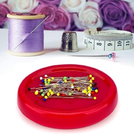Kiuiom Magnetic Needle Cushion, Magnetic Pin Cushion, Magnetic Pin Cushion, Magnetic Pin Holder, Sewing Tool, Sewing Accessories, DIY Sewing Craft for Sewing Needles, Paper Clips, Screws (Red)