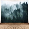 YISURE XXL Tapestry 300 cm Forest Green Misty Wall Towel
