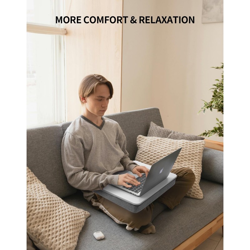 ZEAPTAC Portable Lap Laptop Desk with Pillow Cushion, Fits up