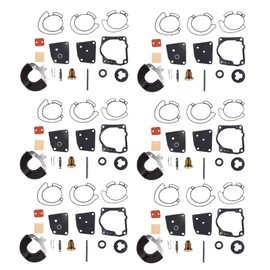 Autoparts 6-Pack Carburetor Kits Replacement for Johnson Evinrude V4 V6 (90 100 105 115 150 175 HP) 18-7247 438996 436852