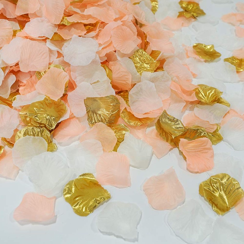 LUSSO LIA Silk Flower Petals Perfect Peach Mix Artificial Rose
