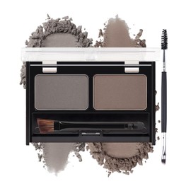 Waterproof Eyebrow Powder Kit-2 Colors Eye Brow Powder Tinted Palette Long Lasting, Taupe/Brown Brow Filler Defined&Sculpt Natural Eyebrow Contour Makeup for Sparse Brow with Brow Brush-02