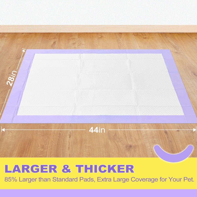MIZOK Dog Pads Extra Large 28x44in, XXL Potty Pads for