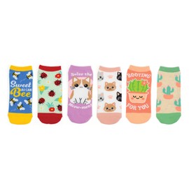 Everything Legwear Summer Lowcut Socks (6 Pair) - Fits Ladies Shoe Size 4-10