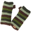 GURU SHOP Ringed Hand Warmers from Nepal, Hand Knitted Virgin