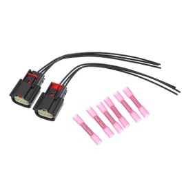 X AUTOHAUX 2 Pcs Ignition Coil Connector Pigtail Harness 9U2Z14S411EA for Ford V6 V8 Flex for Ford Edge Fusion F150 F350 F250 Super Duty Explorer for Lincoln MKS MKT MKX w/Heat Shrink Tube