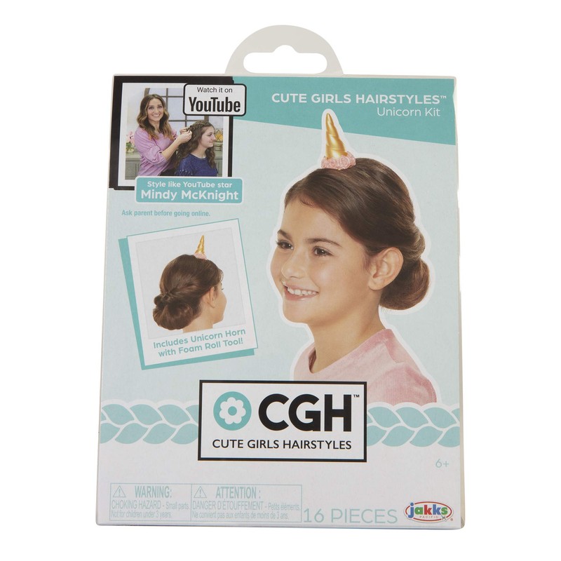 CGH Cute Girls Hairstyles! Unicorn Hair Kit with Bun Maker