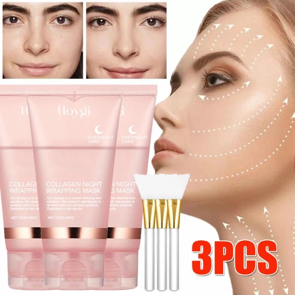 HOYGI 3x Collagen Night Wrapping Mask Overnight Wrapping Peel Off