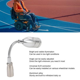 Electric Wheelchair Night Light, 3 Pin XLR Head LED Power USB Charging Outdoor Elderly Walker Lamp with Adjustable Angle for Mobility Devices