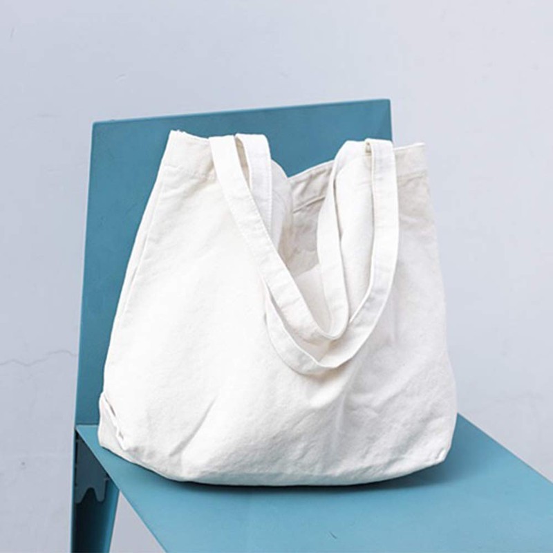 Volsha Canvas Tote Bag, A4 Large Capacity, Plain Shoulder Bag,