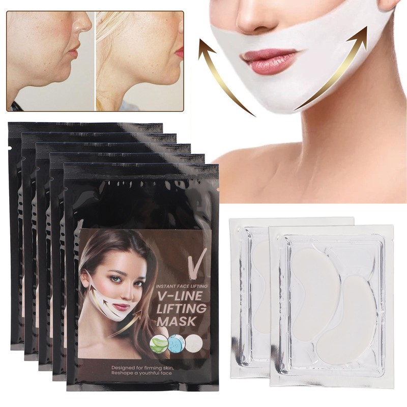 5pcs V Line Lifting Mask 2 Pairs Eye Mask Firm