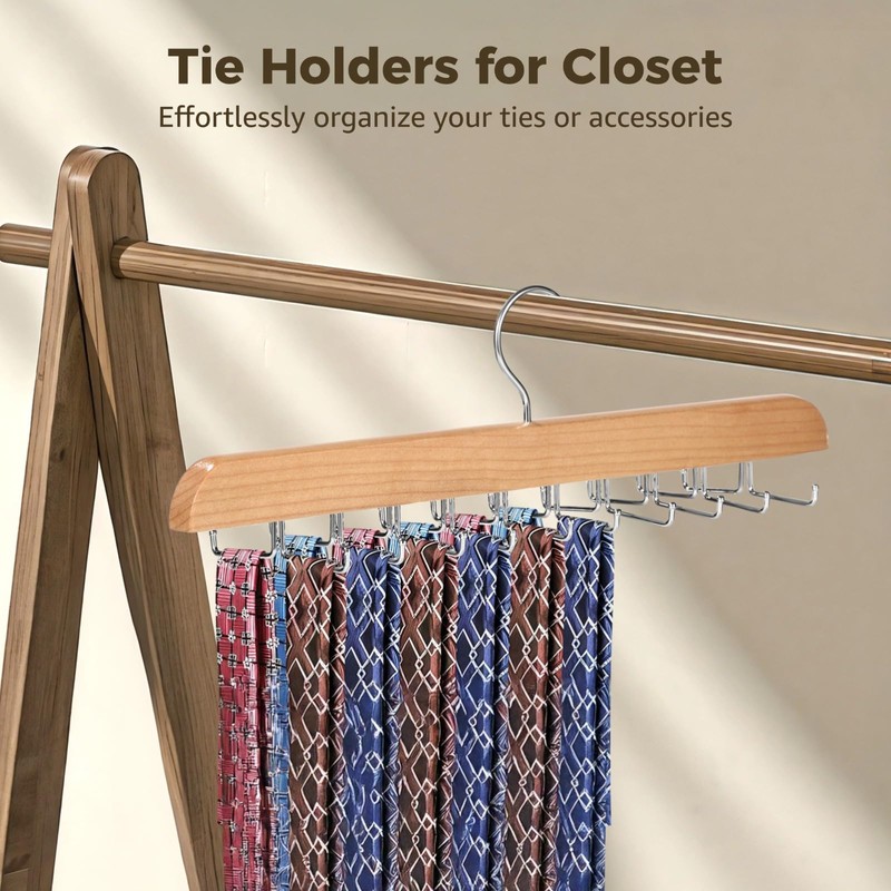 Tie Holders for Closet 2 Pcs, Tie Rack Hanger Hooks,
