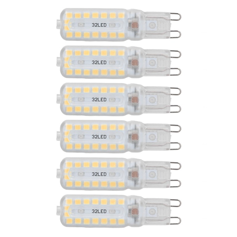 6pcs G9 LED Bulbs 7W Dimmable 360° Illumination Replacement Light