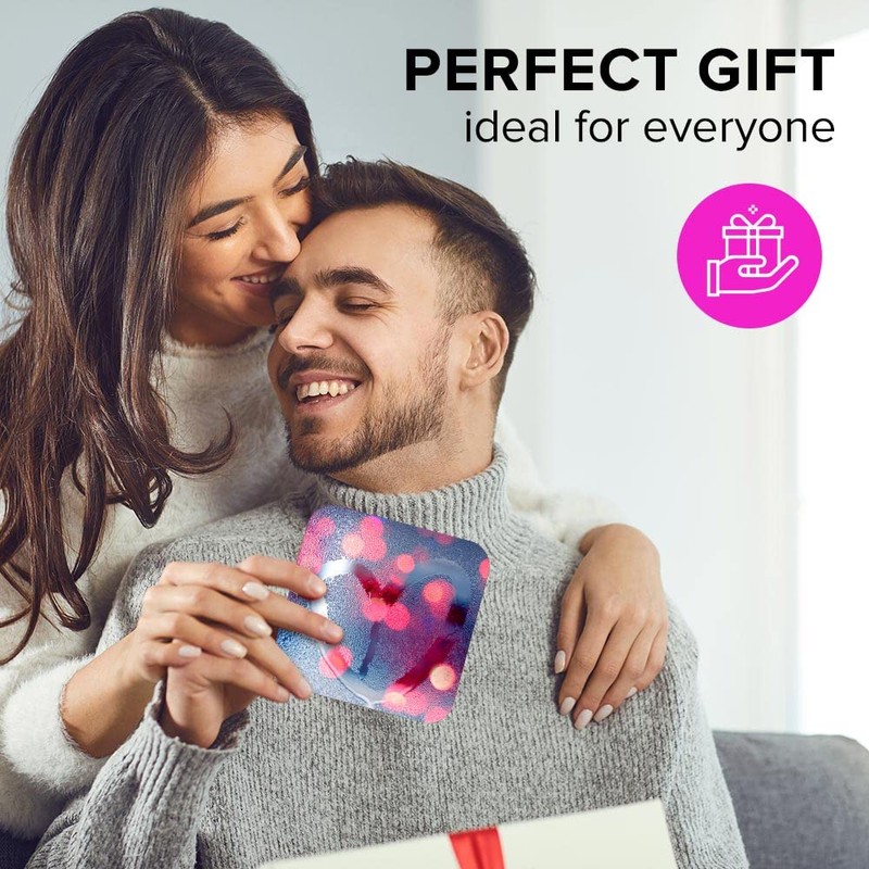 1 x Square Jumbo Size Coaster 12cm Love Heart Rain
