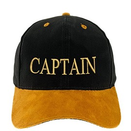4sold 100% Cotton Yachting Baseball Cap Captain Black Gold (Captain)