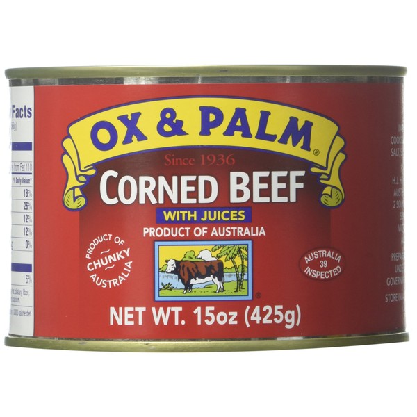 Ox & Palm Corned Beef with Juices, 15 Ounce