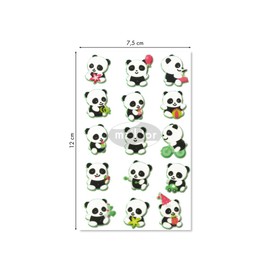 Maildor - Ref CY016O - Cooky Stickers (Single Sheet) - 7.5 x 12cm - Pandas Designs - Approximately 15 Stickers, 3D Stickers, Suitable for Children Aged 3+