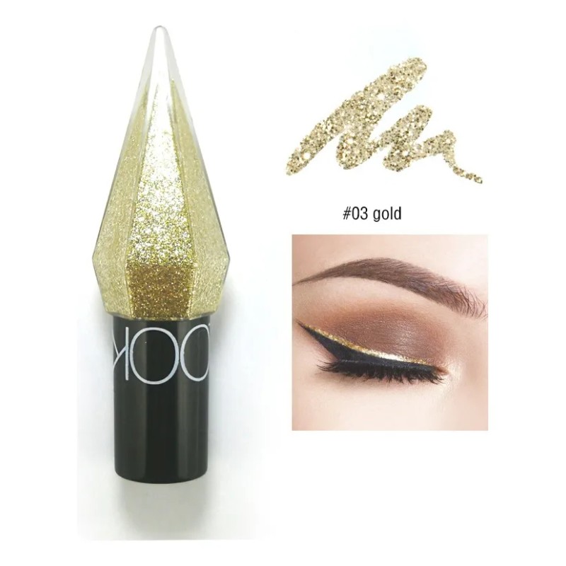 Delineador Liquido Ojos Lookave Glitter Diamante Indeleble Mermaid 04 Mate