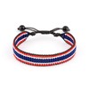 Thailand Flag Bracelet: Handmade Bracelet,Adjustable Beaded Boho-Style Rope Bracelet with