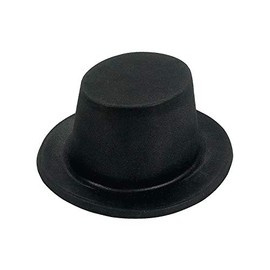 Plastic Top Hats (Set of 12) New Years and Costume Hat Black