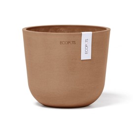 Ecopots Oslo Mini Indoor/Outdoor Modern Recycled Plastic Flower Pot Planter, Terracotta, 6"