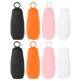 PATIKIL 8 Pack Silicone Travel Sleeves for Toiletries Elastic Leak Proofing Bottle Cover Travel Essentials for Women Men Travel Size Toiletries, White/Black/Pink/Orange