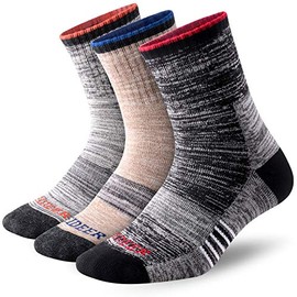 Men's Hiking Walking Socks, FEIDEER 3 pack Outdoor Recreation Wicking Cushioned Quarter Low Cut Ankle Socks for Men (3MS20203-L)