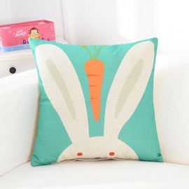 YunJeude Cushion Cover 17.7 x 17.7 inches (45 x 45 cm), Set of 4, Linen, Stylish, Nordic, Cute, Animal Pattern, Different Pattern, Flax, Natural, Modern, Simple, Zipper, Interior, Home Decoration,