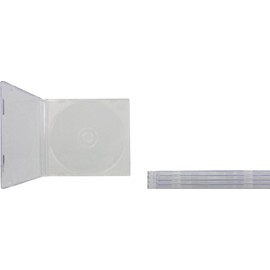 (5) CD Jewel Boxes - Ultra Thin 5.2mm - Clear with Built-In Frosted Clear Tray #CDBR52
