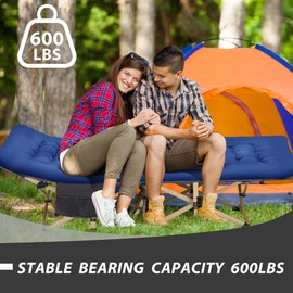 Candockway Folding Camping Cot with Comfy Mattress(Dark Grey),600LBS(Max Load),Portable Cot Bed for Adults Include Carry Bags,28" Wider Sleeping Cots for Home,Office Nap,Outdoor Travel Camp Beach