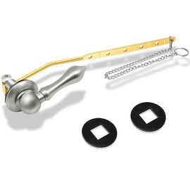 Boltigen Universal Front Mount Toilet Handle, Toilet Trip Lever Handle Replacement with Stainless Steel Flapper Chain, Brushed Nickel Toilet Tank Flush Handle Lever