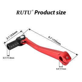 RUTU Folding Gear Shifter Shift Lever, Aluminum Dirt Bike Shift Lever, Compatible with XR50 CRF50 XR CRF 50cc 70cc 90cc 110cc 125c Motorcycle, Dirt Pit Bike Lifan - Black and Red